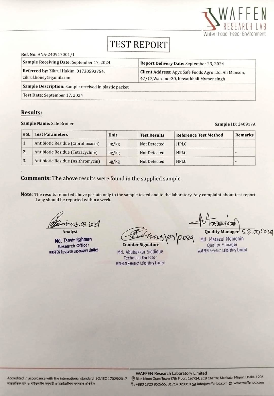 Lab Certified Quality Assurance